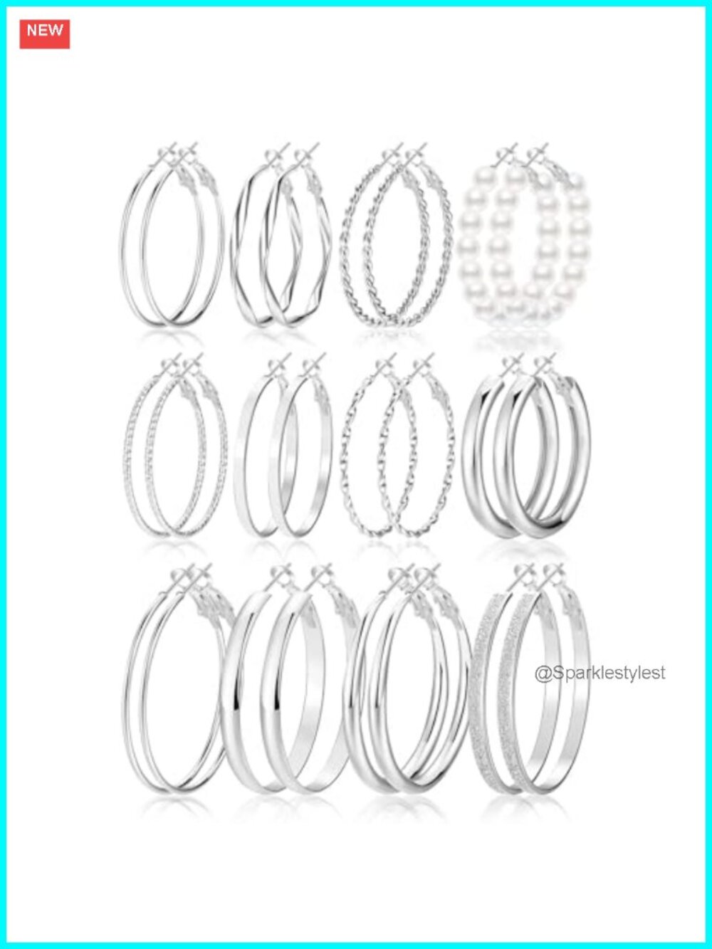 12 Pairs Gold Hoop Earrings Set for Women,Fashion Jewelry Gifts 40mm/50mm